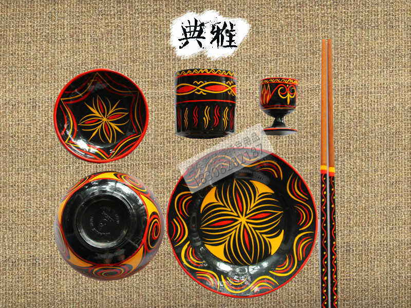 餐具套装凉山彝族漆器民族特色风格烧烤餐饮叉