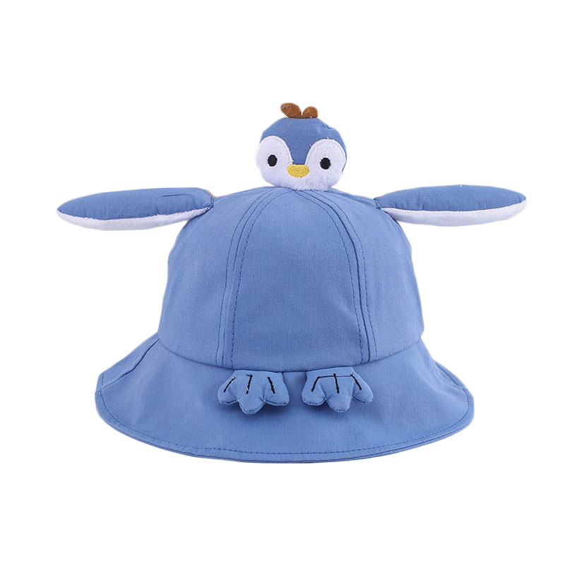 宝宝帽子春秋薄款女童遮阳公主渔夫可爱企鹅帽子