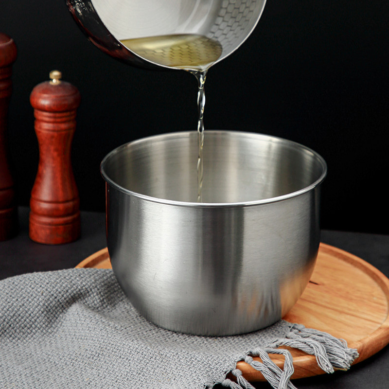 家用猪油盆食品级不锈钢油盆打蛋盆带盖汤盆厨房盆