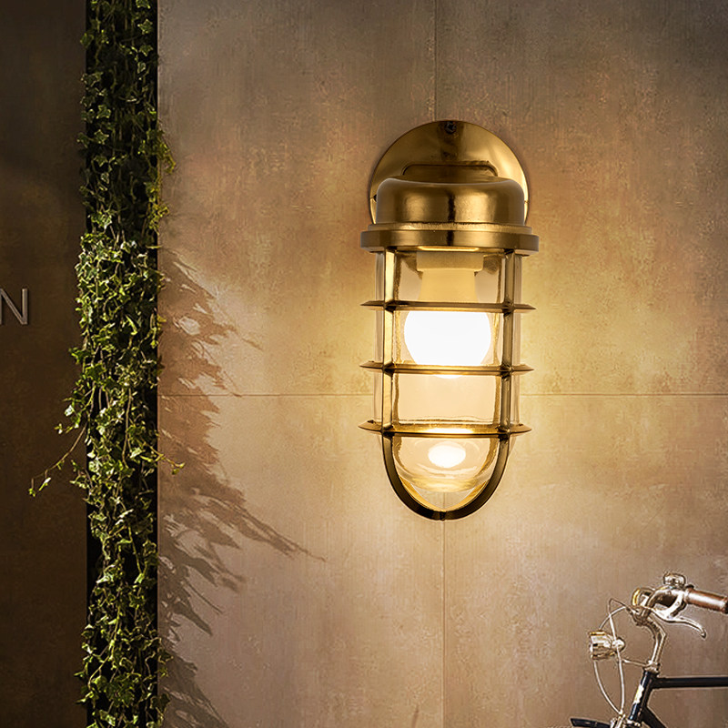 复古工业艺术灯饰户外防水壁灯美式简约船舶全铜壁灯