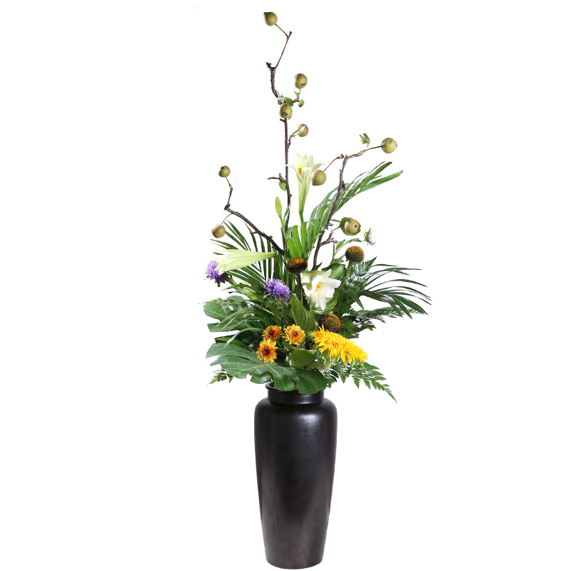 插花新中式传统装饰直筒瓶花器瓷瓶花陶花瓶中国花瓶