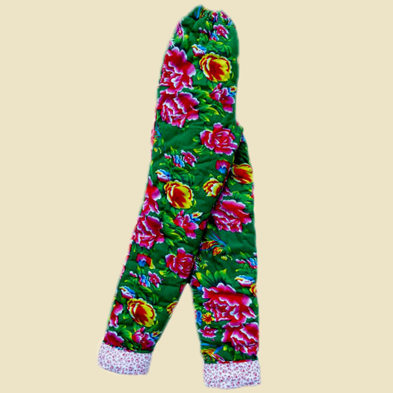 东北北大花布手工棉裤纯棉棉花女士加厚宽松棉裤