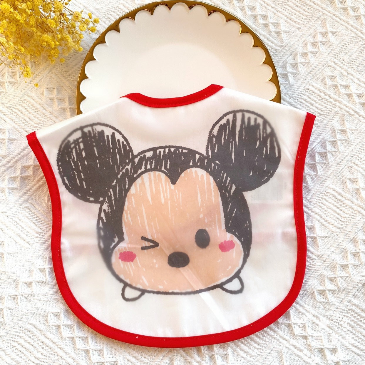 口水ins宝宝婴儿纯棉防水围嘴围嘴儿儿童饭兜食饭兜