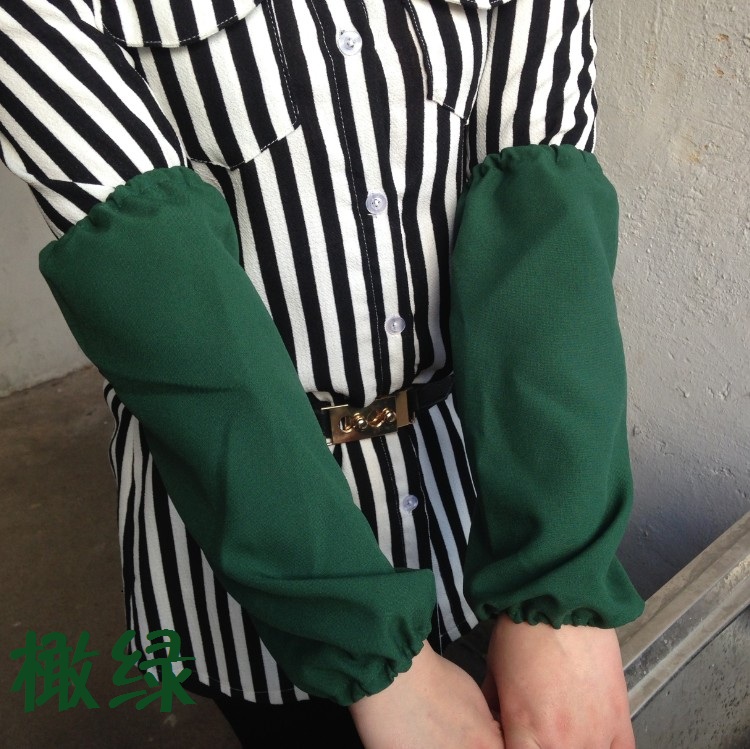 服务员袖套 纯色套袖工作中长款护袖绣套袖筒清洁袖头男女款手袖