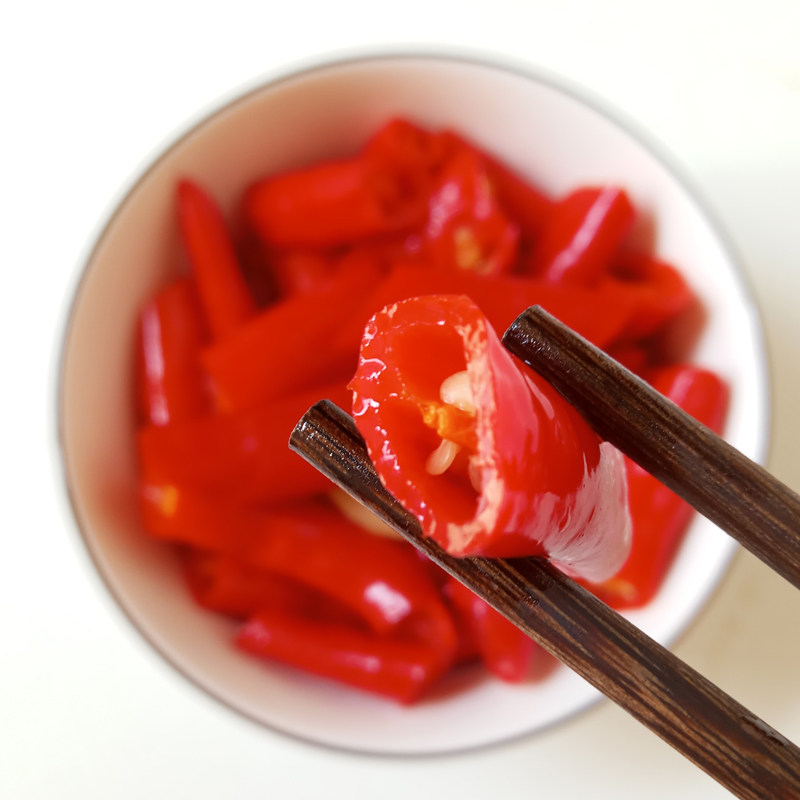 2瓶贵州节节泡椒泡菜美人椒坛泡二荆条红辣椒姜蒜酸辣椒自制农家