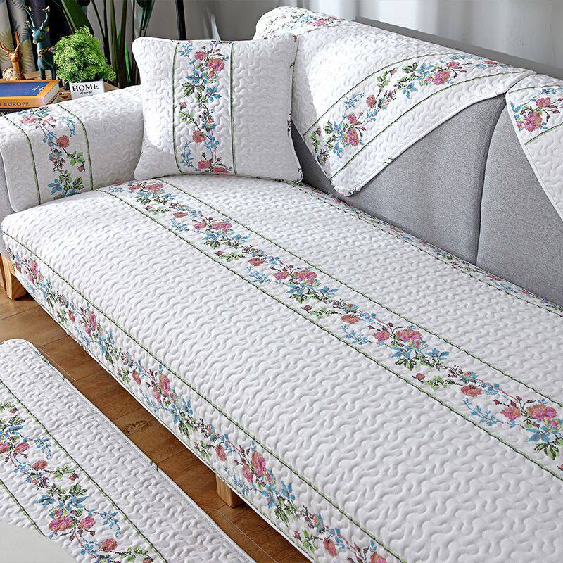 沙发全棉四季通用布艺防滑坐垫垫子纯棉简约沙发垫