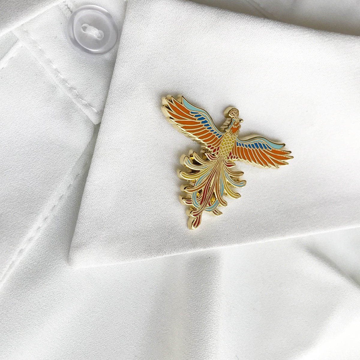 奇妙水岸凤凰于飞高档珐琅徽章个性中国风胸针配饰品复古故宫廷