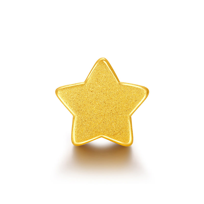 星光五角星转运珠女3d硬金黄金小星星手链新款手饰