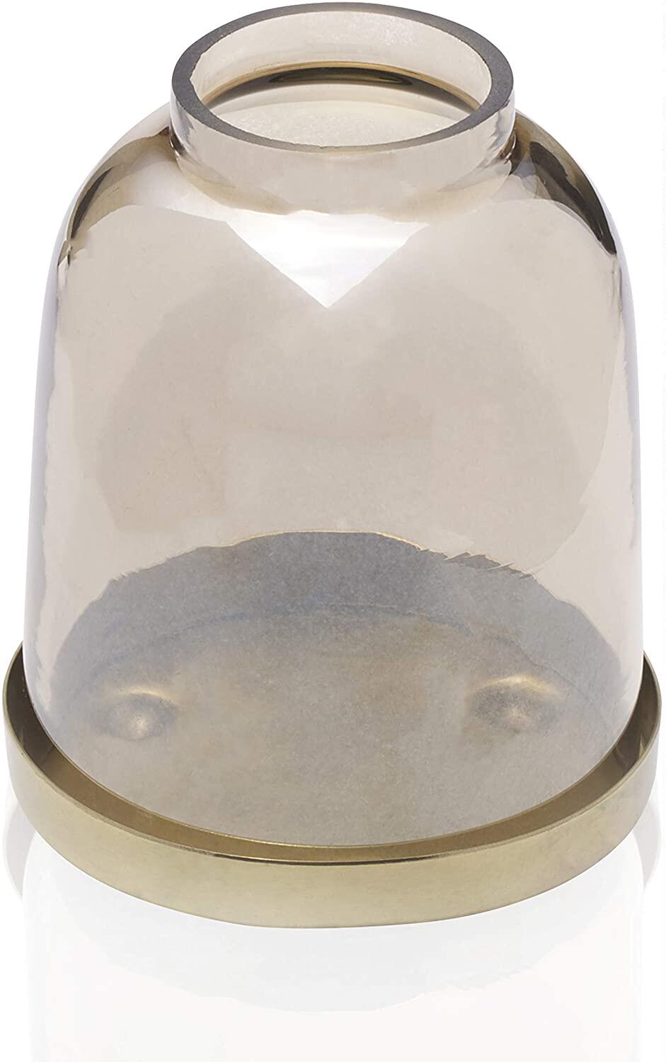 海外代购scottlivingluxe琥珀色玻璃光泽烛台英寸烛台