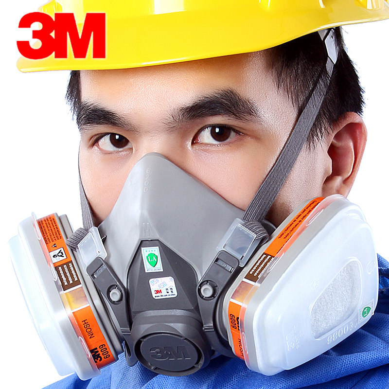 3m6200防毒面具6009防汞蒸气水银氯气工业粉尘化工口罩