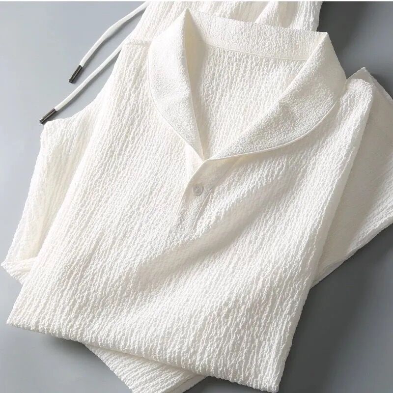 2021年新款棉麻休闲套装男夏季薄款高端时尚短袖T恤长裤潮流轻奢