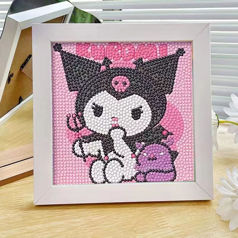 库洛米钻石贴画儿童手工diy点钻画三丽鸥粘钻画满钻手工创意粘贴类