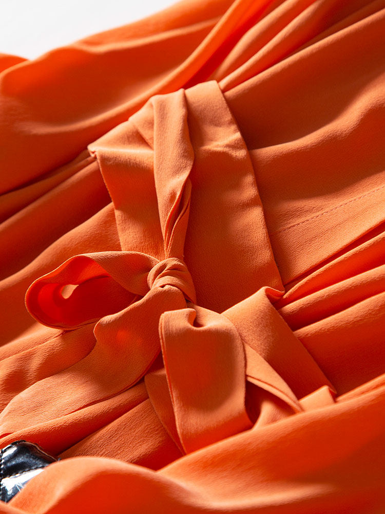 重磅蚕丝桑蚕双绉砂洗真丝长袖新款春季2020连衣裙