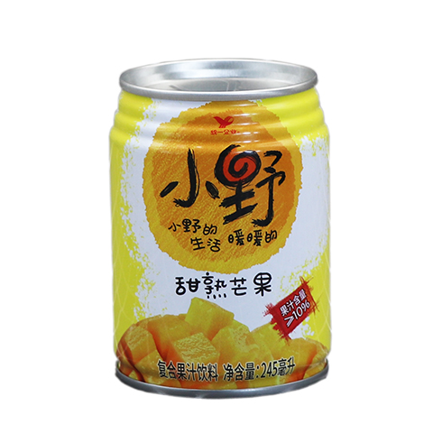 统一新品小野果汁甜熟芒果245ml复合果汁饮料全国果味