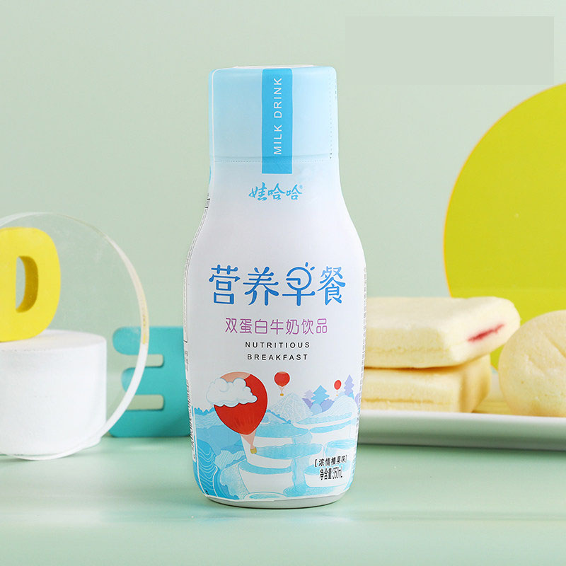 娃哈哈营养早餐蛋白牛奶咖啡味榛果味饮品350ml含乳