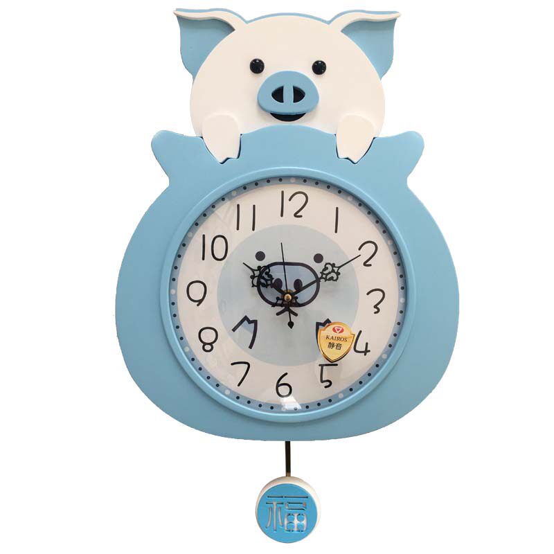 挂钟儿童小猪童可爱卡通摇摆装饰摆钟创意创意家挂钟