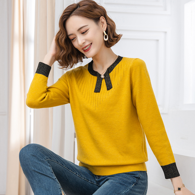 皮皮狗羊毛衫浅秋赛兔女装2021秋季新款雅娜雪菲针织衫打底羊绒衫