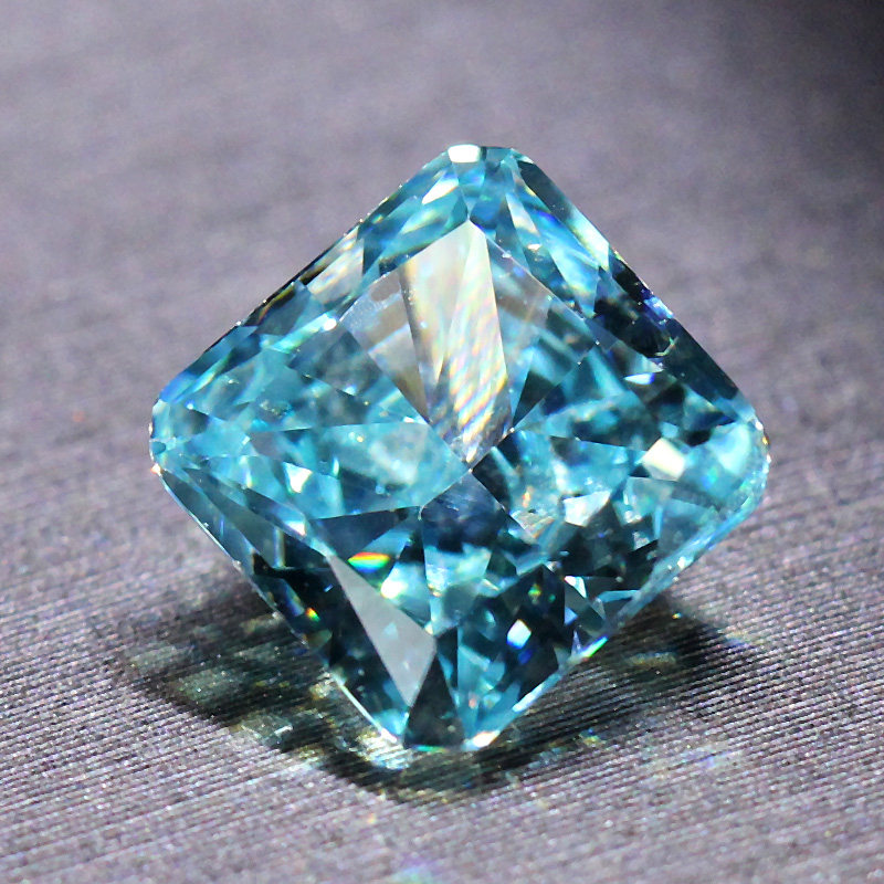 雷迪恩迪恩冰花切割海蓝宝石裸石戒面正方形戒指项链其他