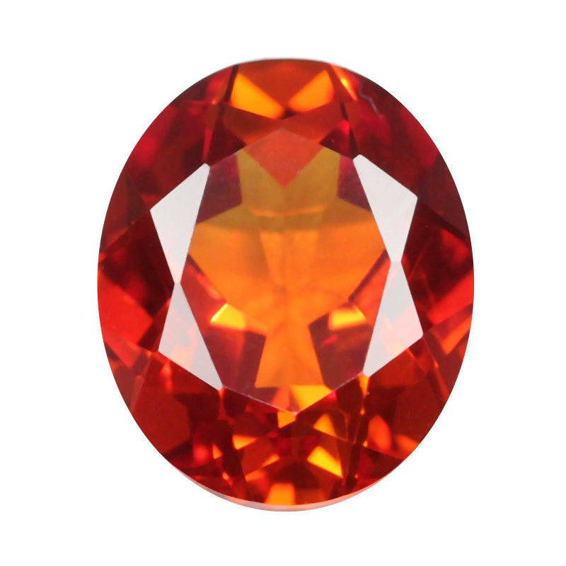 椭圆形芬达石裸石戒面镶嵌戒指吊坠两用橘红彩色其他