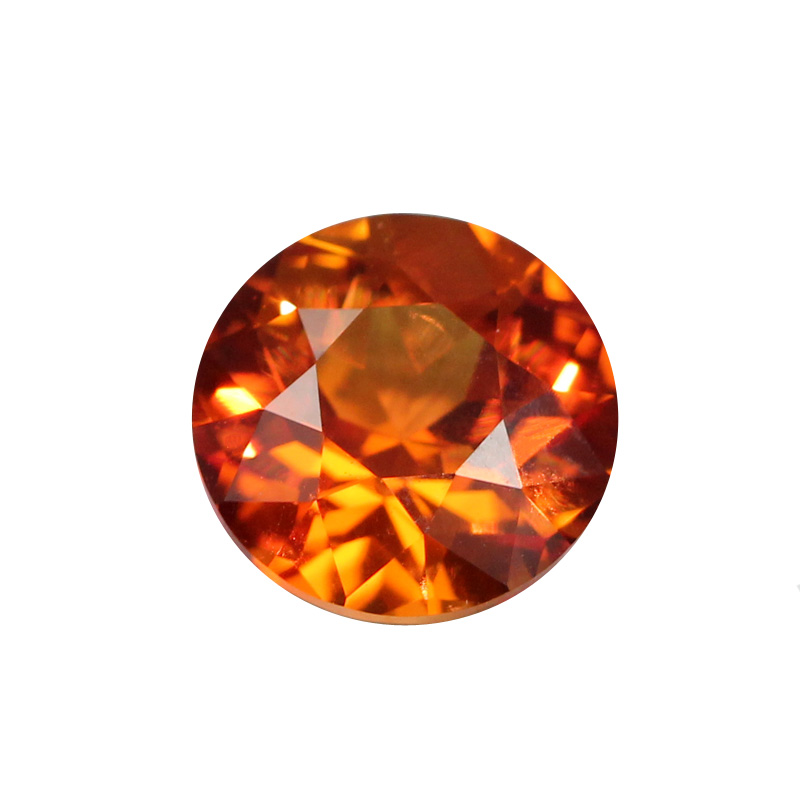 圆形芬达石戒面裸石彩宝女橘色宝石镶嵌戒指吊坠其他