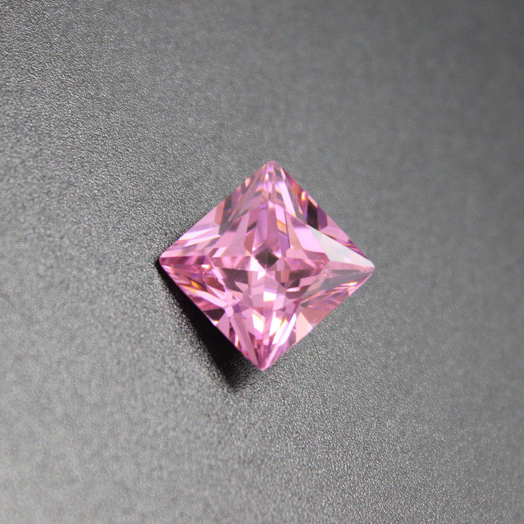 甜美女款公主正方形粉红锆石裸钻钻石亮闪戒指其他