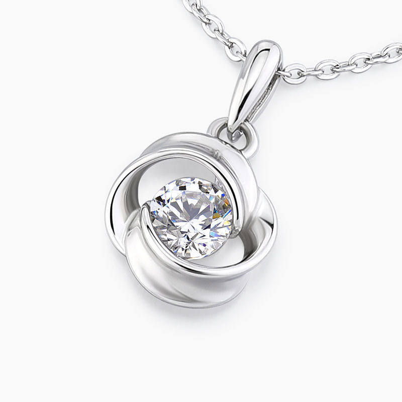 pt950铂金项链18k白金金玫瑰吊坠钻石珠宝新款颈饰