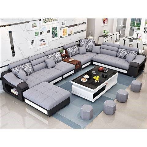 轻奢小户型u型沙发新款布艺组合现代简约客厅整装可拆洗大户型