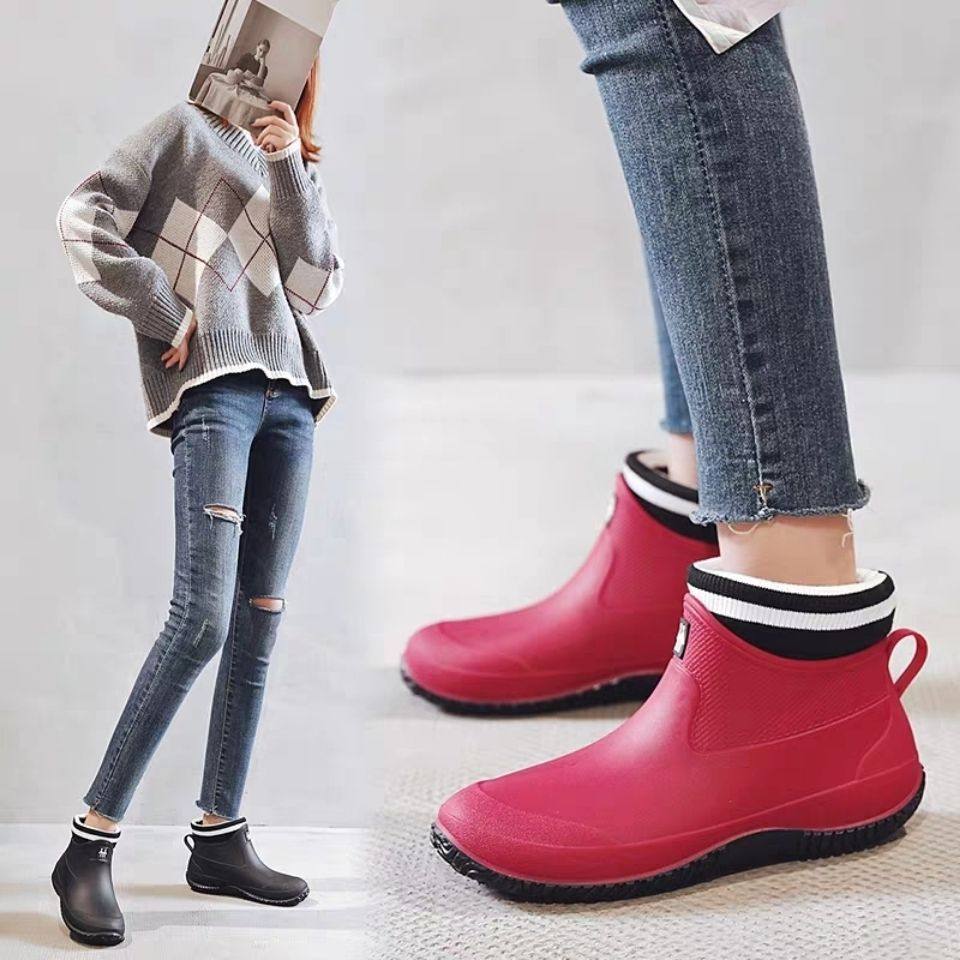 夏季雨鞋女短筒雨靴保暖加绒防水鞋男水靴低帮雨鞋