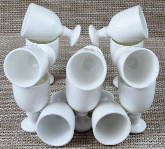 小号陶瓷白酒杯 三钱杯烈酒高脚杯 15毫升小酒盅酒杯酒桌一口杯