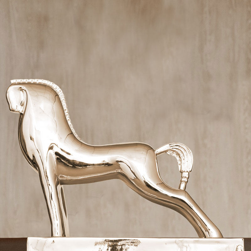 创意电镀抽象象马摆件一对桌面摆设品客客厅摆件