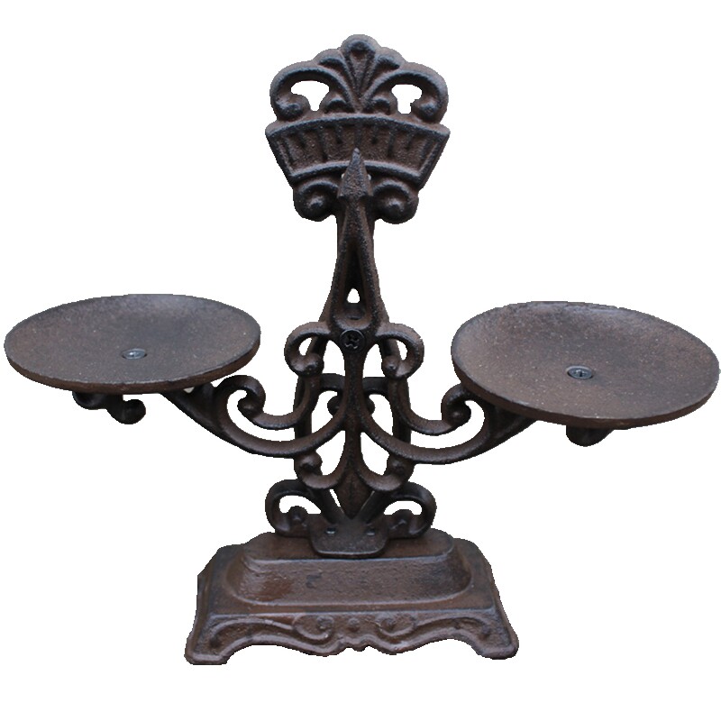 美式乡村个性创意复古厚重铸铁天平家居装饰礼品摆件