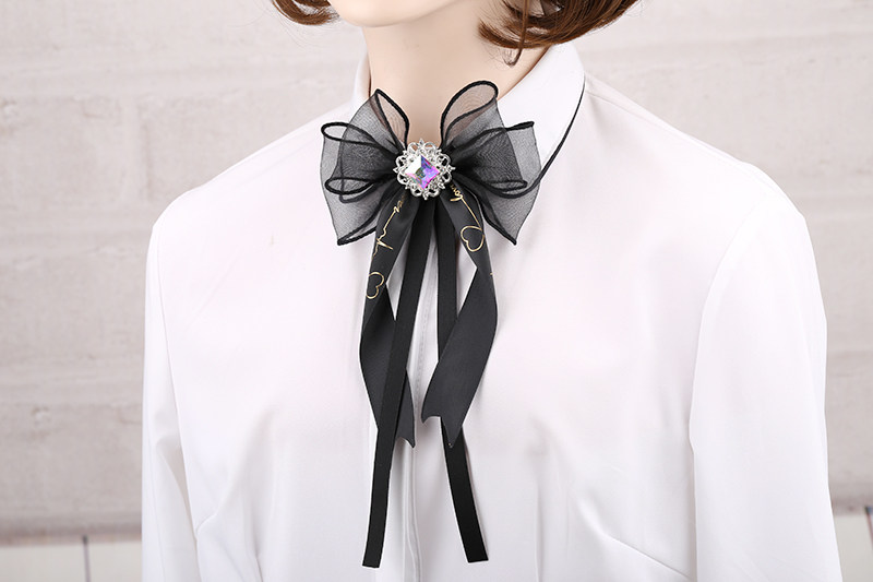 领结女装装饰日韩水钻休闲别针配饰蕾丝蝴蝶结领结