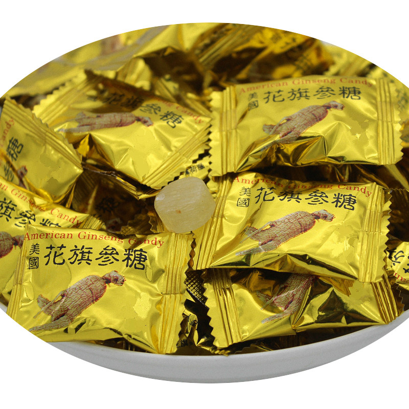 网红威士雅花旗参糖人参糖含洋参糖果休闲办公零食散装250g约90粒