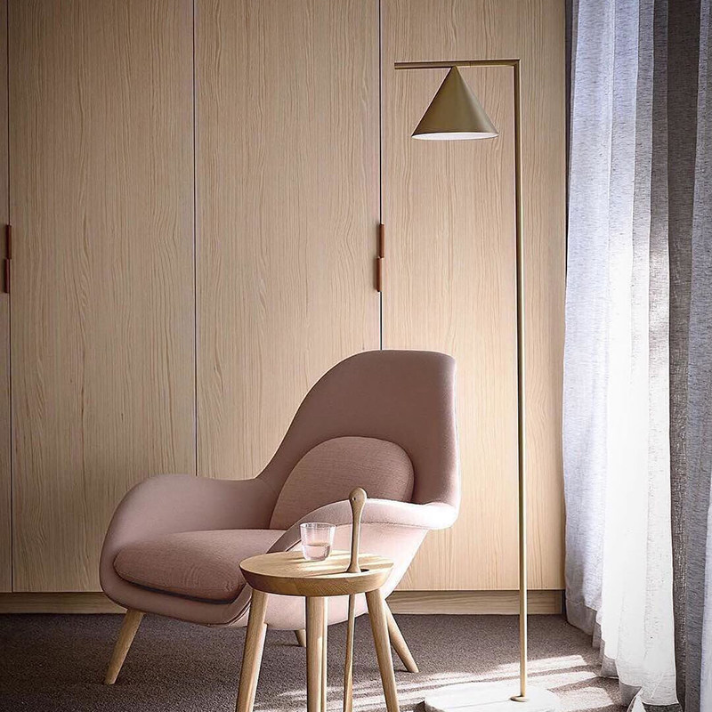 正品意大利floscaptainflint落地灯黄铜金色黑灰大理石装饰落地灯