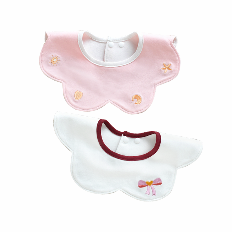 宝宝围兜洋气领子儿童围嘴儿围嘴呵儿特公主纯棉小围嘴