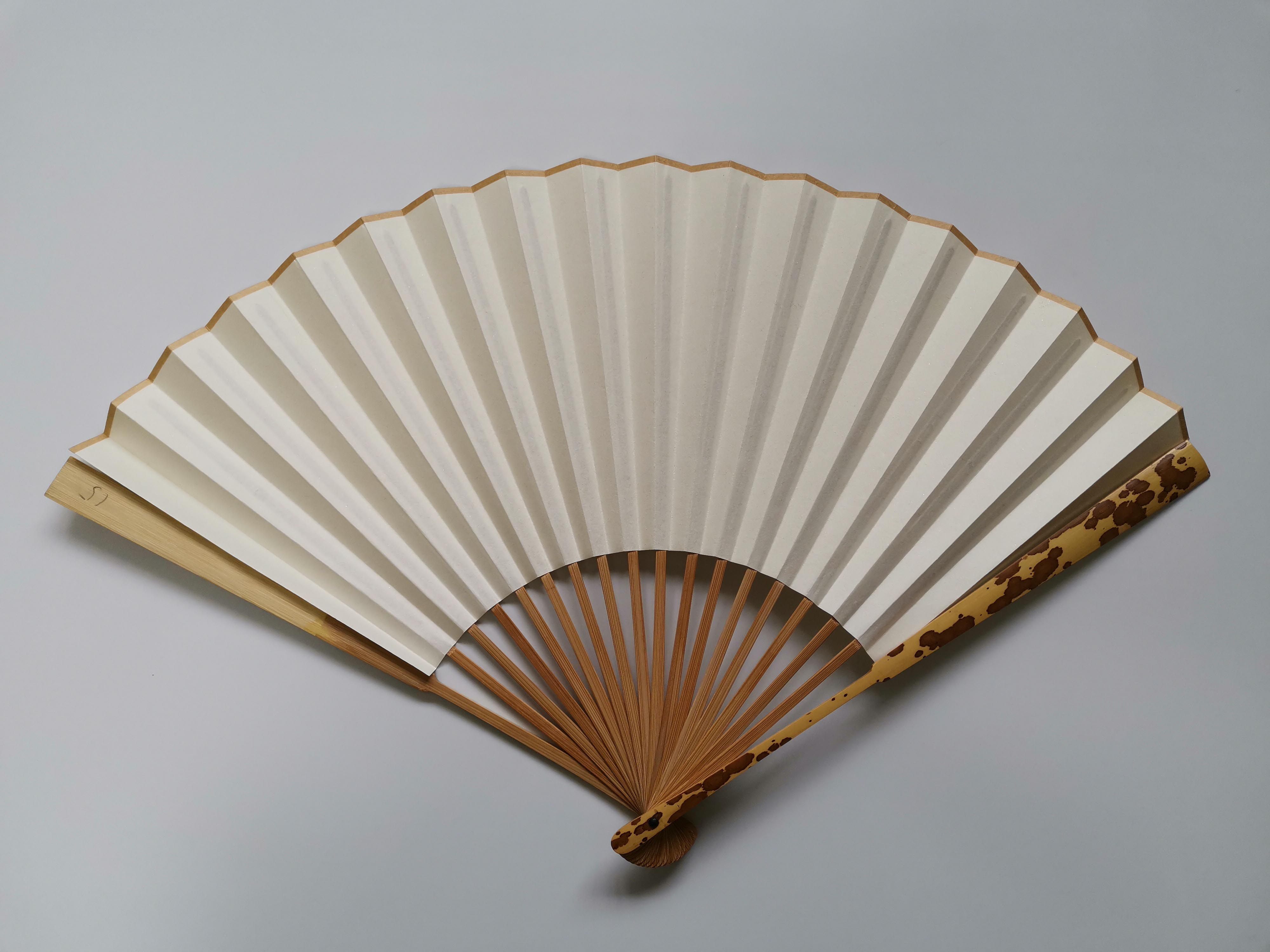 宣纸折扇 精品梅妃竹95寸老竹芝麻竹扇骨 斑竹凤眼梅鹿香妃宣纸扇