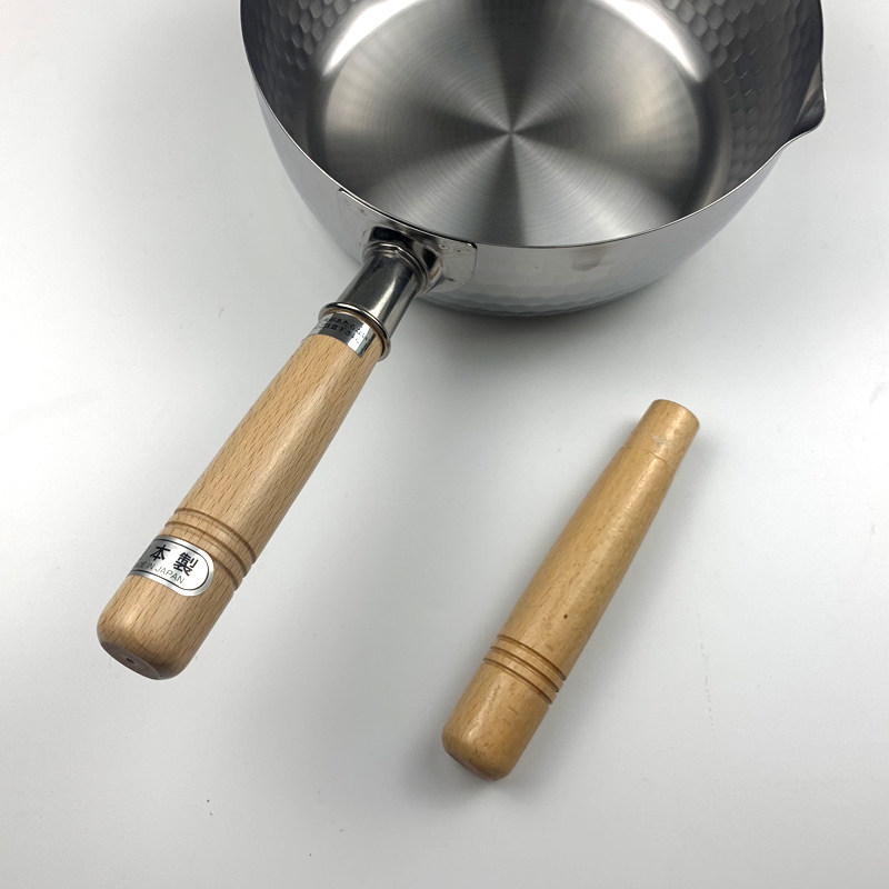 日本株式会社吉川雪平锅替换手柄把手配件奶锅榉木锅把原尺寸定制
