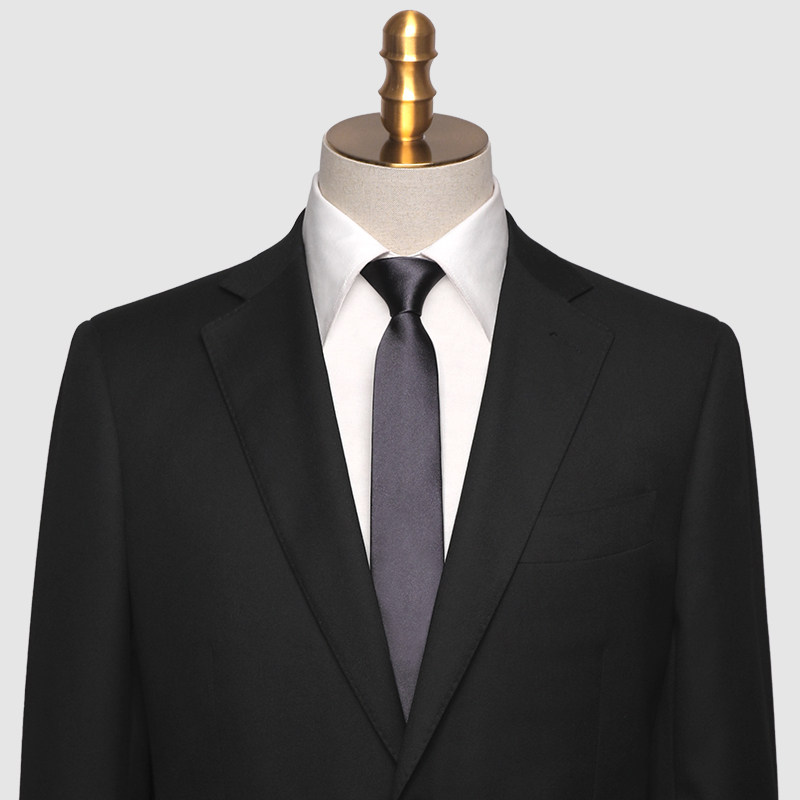 forevernow男士韩版深灰色桑蚕蚕丝领带细窄西装领带