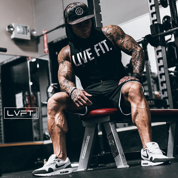 肌肉健身男士夏季跑步运动训练连帽无袖帽衫修身健身衣