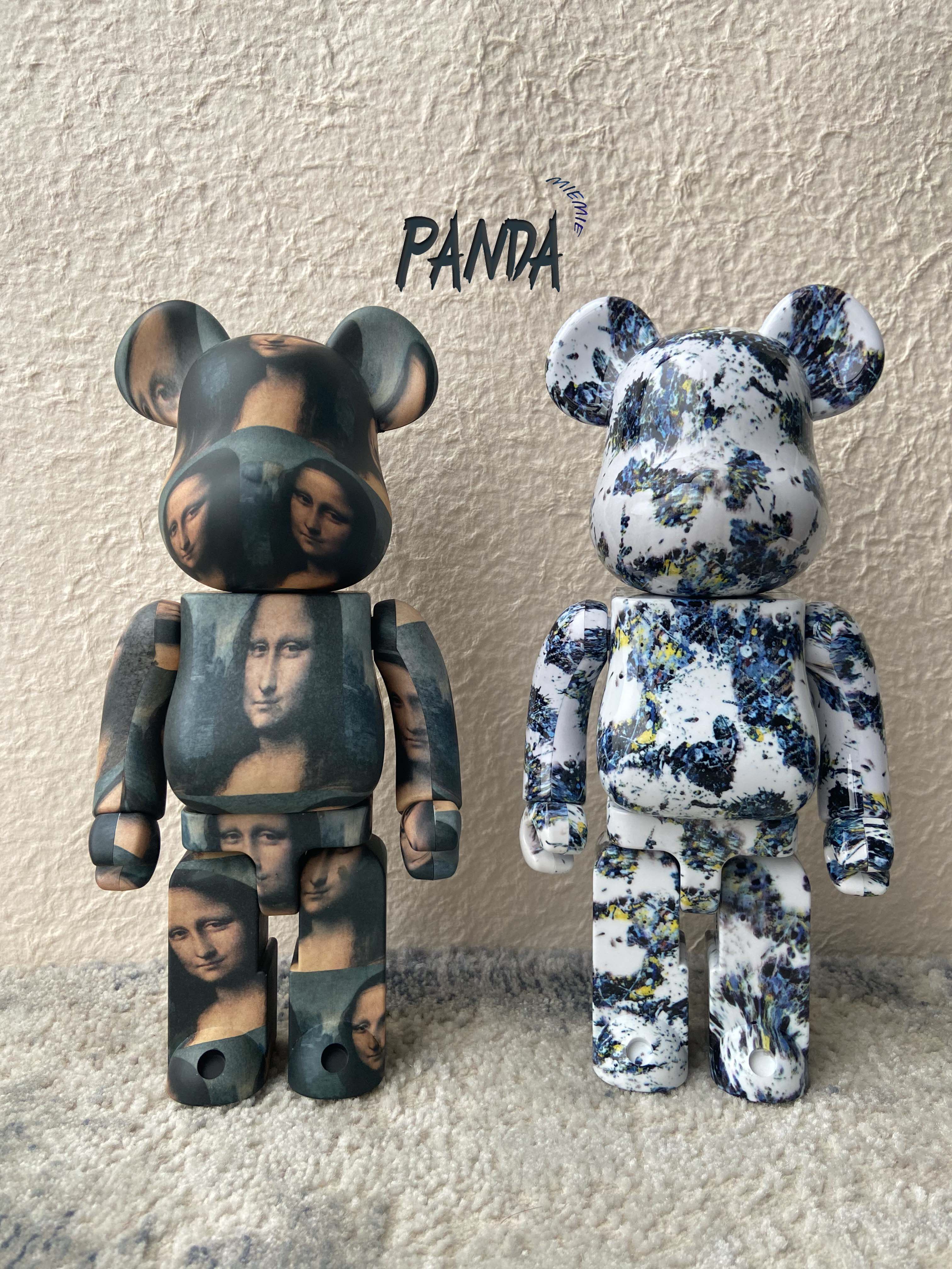 正确bearbrick暴力熊积木熊蒙娜丽莎泼墨公仔潮玩可动玩具潮玩盲盒