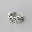 Xiao Zhang's story is simple S925 sterling silver jewelry personalized skull opening ring, men and women couples Xiao Zhang's story is simple S925 sterling silver jewelry personalized skull opening ring, men and women couples