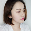 Xiao Zhang's story Simple design S925 sterling silver gender needle back -shaped needle earrings female earrings temperament earrings Xiao Zhang's story Simple design S925 sterling silver gender needle back -shaped needle earrings female earrings temperament earrings