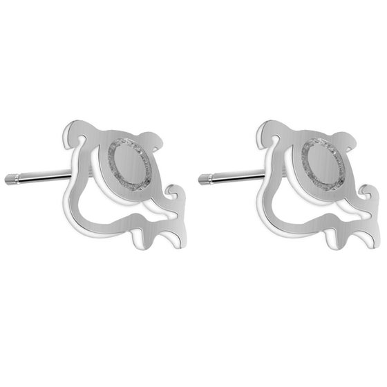 Simple design s925 sterling silver dumb -gerbon brushed puppy earring girl earrings fresh cute cartoon ear jewelry Simple design s925 sterling silver dumb -gerbon brushed puppy earring girl earrings fresh cute cartoon ear jewelry