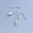 Original design s925 sterling silver earrings temperament Magnolia ear ring female small fresh literary and artistic white fungus rose earrings Original design s925 sterling silver earrings temperament Magnolia ear ring female small fresh literary and artistic white fungus rose earrings
