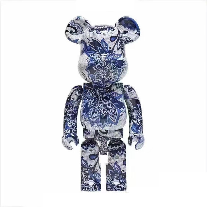 bearbrick400青花瓷暴力熊1000积木熊手办中国风潮公仔摆件潮玩盲盒