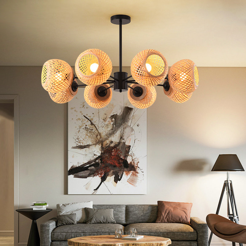 吊灯新中式灯多卧室店斜顶茶叶民宿创意灯具店铺客厅吊灯