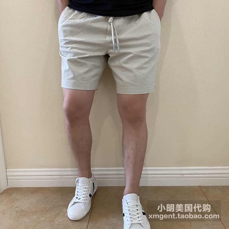 美国Calvin Klein CK男士夏季修身纯色薄款百搭系带抽绳休闲短裤