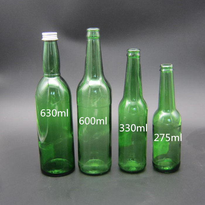 250ml330ml500ml600ml1000ml啤酒瓶棕色绿色蓝色玻璃空瓶自酿酒瓶密封