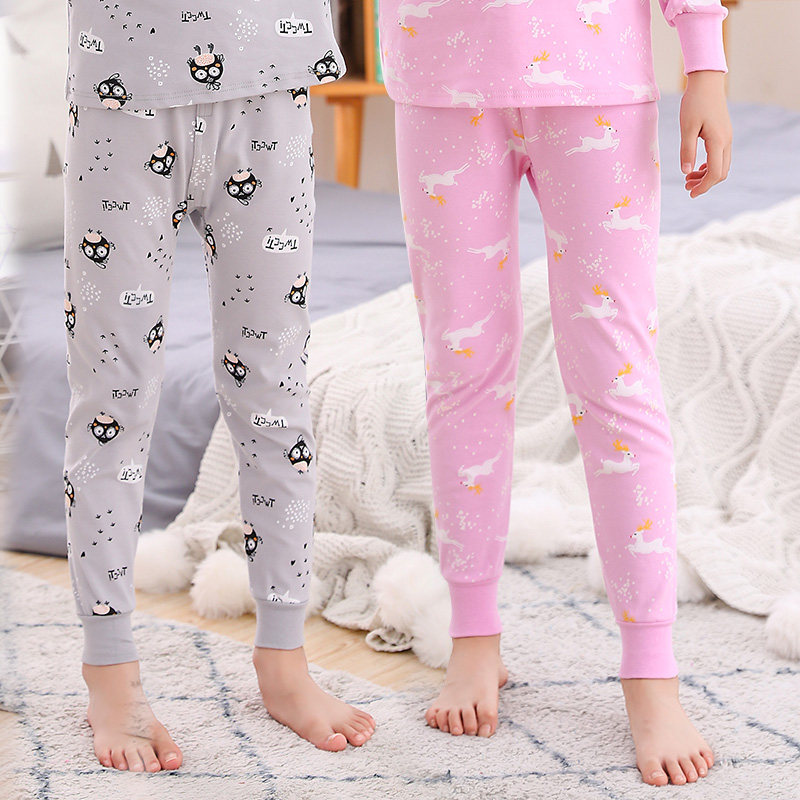 儿童棉毛裤秋裤精梳纯棉单条睡裤学生生小孩中大保暖裤