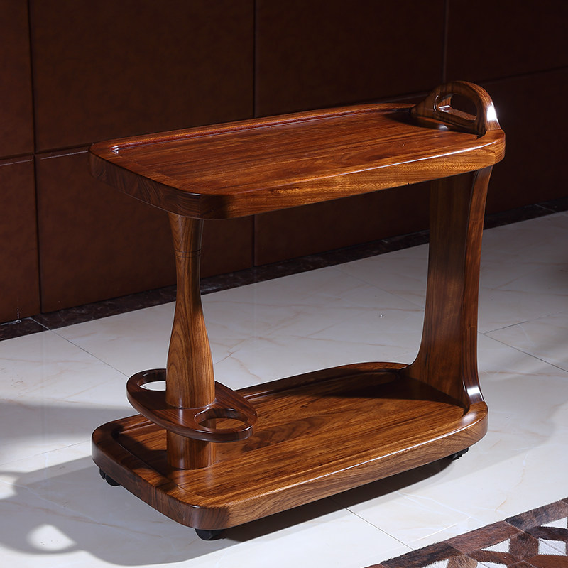 简韵酒水手推金木乌金家具餐厅中式新中式现代简约餐桌椅 餐车